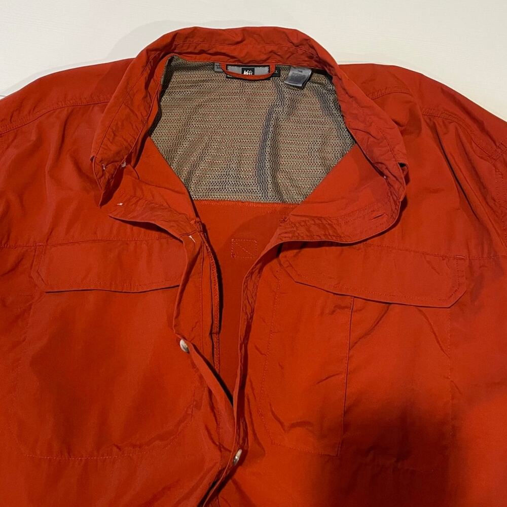 REI Men's Button Down Nylon Shirt Sz XXL UPF 40+ Fishing Hiking Outdoors Rust - Picture 8 of 14